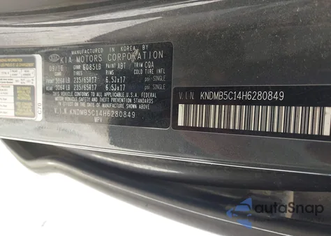 2017 Kia Sedona Lx z USA, uszkodzony, nr VIN KNDMB5C14H6280849